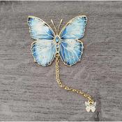 Marque page Papillon bleu