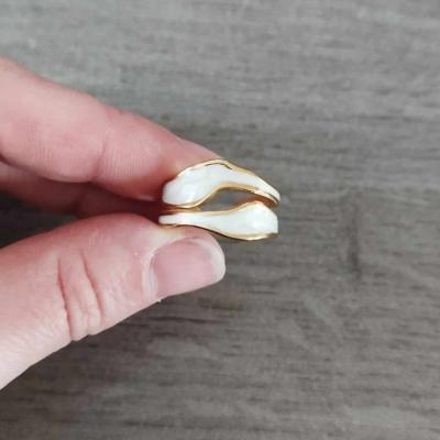 Bague dorée blanche Elya