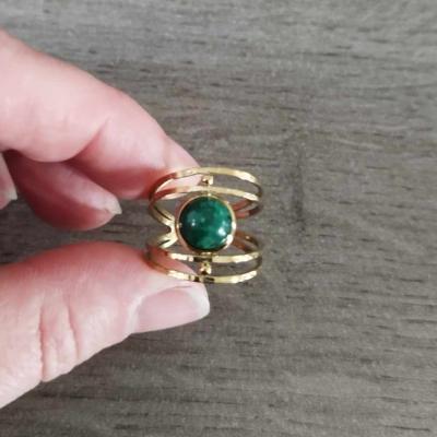 Bague dorée verte Lyne