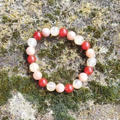 Bracelet "Vitalité" en Citrine, Cornaline et Pierre de soleil