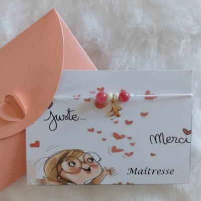 Carte-bracelet juste merci Maîtresse