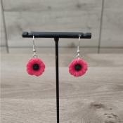 Pendantes argentées Coquelicot