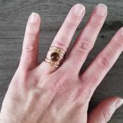 Bague dorée marron Lyne