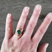 Bague dorée verte Lyne