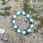 Bracelet "Maternité" en Chrysocolle, Jaspe vert, Sélénite et Citrine