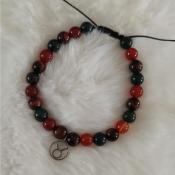 Bracelet cordon lithothérapie "Taureau"