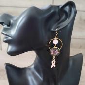 Pendantes dores Octobre rose Flo