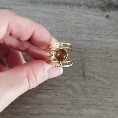 Bague dorée marron Lyne