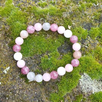 Bracelet "Ménopause" en Pierre de Lune, Kunzite et Lépidolite