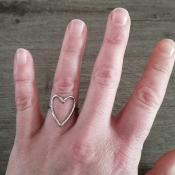 Bague argente coeur