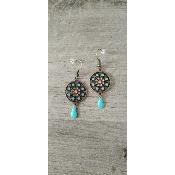 Pendantes bronze et turquoise Lydia
