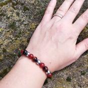 Bracelet "Dynamisme et Equilibre en Cornaline, Hématite et Oeil de Taureau