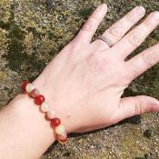 Bracelet "Vitalité" en Citrine, Cornaline et Pierre de soleil
