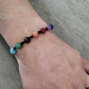 Bracelet macramé "Harmonisation et Guérison" 7 chakras