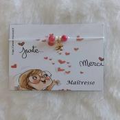 Carte-bracelet juste merci Maîtresse