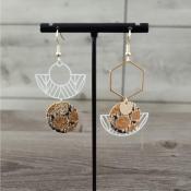 Pendantes dores dpareilles Caroline