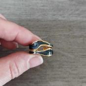 Bague dorée grise Elya