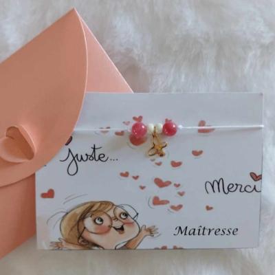 Carte-bracelet juste merci Maîtresse