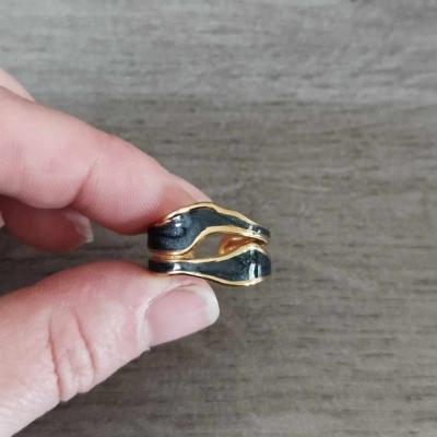 Bague dorée grise Elya
