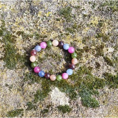 Bracelet "Vibration positive" en Tourmaline multicolore