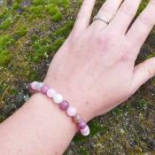 Bracelet "Ménopause" en Pierre de Lune, Kunzite et Lépidolite