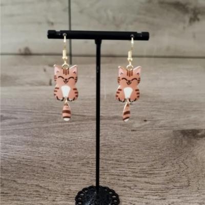 Pendantes dorées Chat