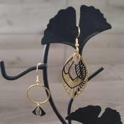 Pendantes dores dpareilles Sonia