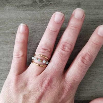 Bague dorée verte d'eau Lynda
