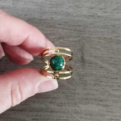 Bague dorée verte Lyne