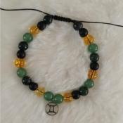 Bracelet cordon lithothérapie Gémeaux