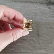 Bague dore marron Lyne