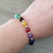 Bracelet "Harmonisation et Confiance" 7 chakras et Oeil de Tigre