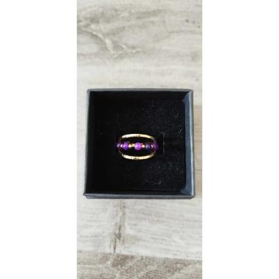 Bague dorée violette Lynda