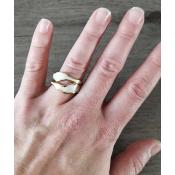 Bague dorée blanche Elya