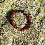 Bracelet cordon lithothérapie "Taureau"