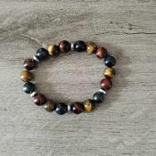 Bracelet "Oeil protecteur" en oeil de Tigre/Taureau/Faucon