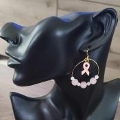 Pendantes dores Octobre rose Ava