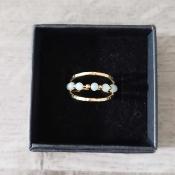 Bague dorée verte d'eau Lynda