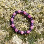 Bracelet "Détente et Addiction" en Améthyste et Lépidolite