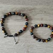 Bracelet "Oeil protecteur" en oeil de Tigre/Taureau/Faucon
