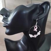 Pendantes argentes Octobre rose Ava