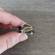 Bague dore grise Elya