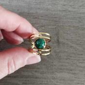 Bague dorée verte Lyne