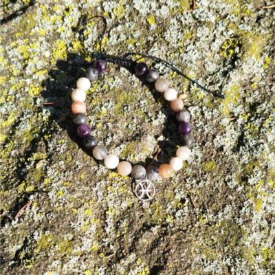 Bracelet cordon lithothérapie Poisson