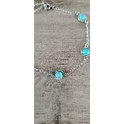 Bracelet de cheville argenté Talia