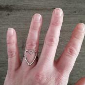 Bague argentée coeur
