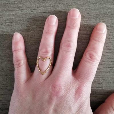 Bague dorée coeur