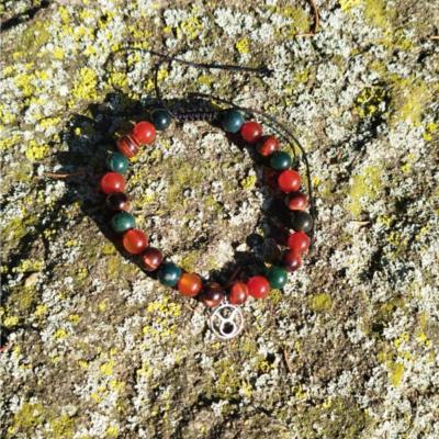 Bracelet cordon lithothérapie "Taureau"