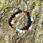 Bracelet cordon lithothérapie "Cancer"