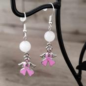 Pendantes argentées Octobre rose Camille